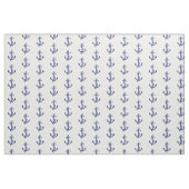 青と白の海洋いかり ファブリック (ファットクウォーター)