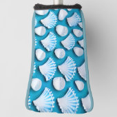 青と白の海貝の模様 ゴルフヘッドカバー (回転90)