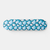 青と白の海貝の模様 スケートボード (横)