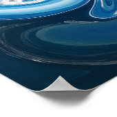 青と白の液体アート抽象芸術ポスター ポスター (角)