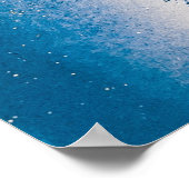 青と白の液体芸術 ポスター (角)