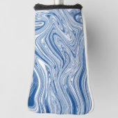 青と白の渦巻き ゴルフヘッドカバー (回転90)