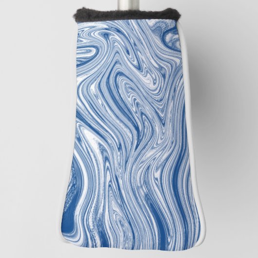 青と白の渦巻き ゴルフヘッドカバー (回転90)