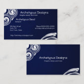 青と白の渦巻き 名刺 (正面/裏面)