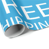 青と白の無料発送アイコン ラッピングペーパー (ロールコーナー)