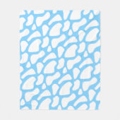 青と白の牛のプリント美学 フリースブランケット (正面)