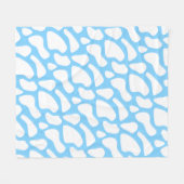 青と白の牛のプリント美学 フリースブランケット (正面(横))