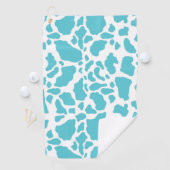 青と白の牛の斑点アニマルプリントパターン ゴルフタオル (インサイチュ)