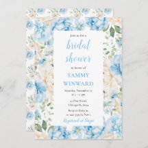 青と白の牡丹の花ブライダルシャワー