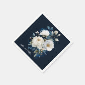 青と白の牡丹フローラ結婚の感謝 スタンダードカクテルナプキン (角)