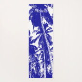 青と白の特徴を持つデザイン ヨガマット (裏面)