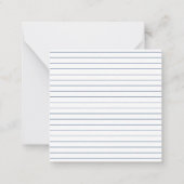 青と白の犬のシルエットパーソナライズされた ノートカード (裏面)