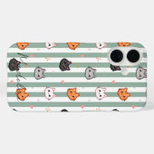 青と白の猫の顔のカスタムネームスマホケースデザイン Case-Mate iPhoneケース (裏面 (横))