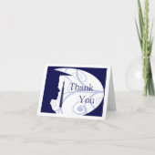 青と白の男のシルエット サンキューカード (正面)