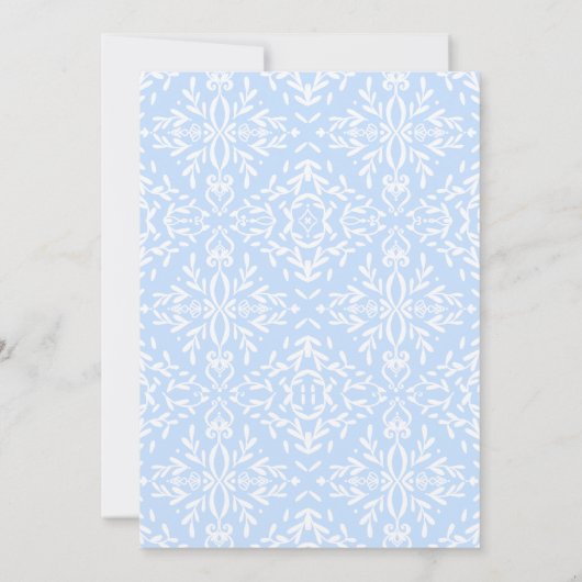 青と白の男の赤ちゃん 招待状 (裏面)