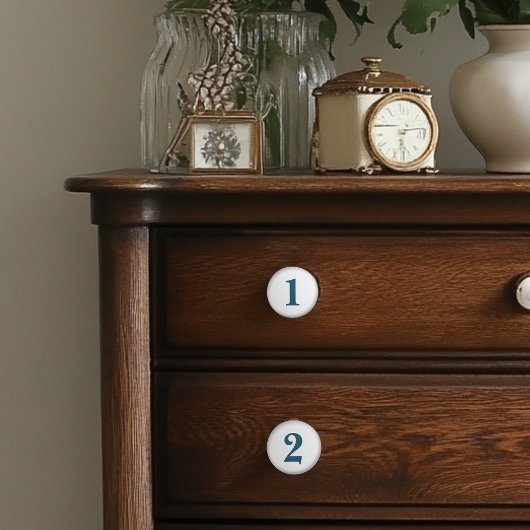 青と白の番号の付いたセラミックノブ セラミックノブ