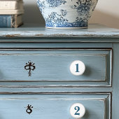 青と白の番号の付いたセラミックノブ セラミックノブ