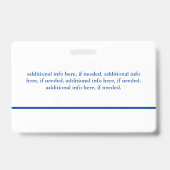 青と白の病院職員IDカード あなたのロゴ バッジ (裏面)