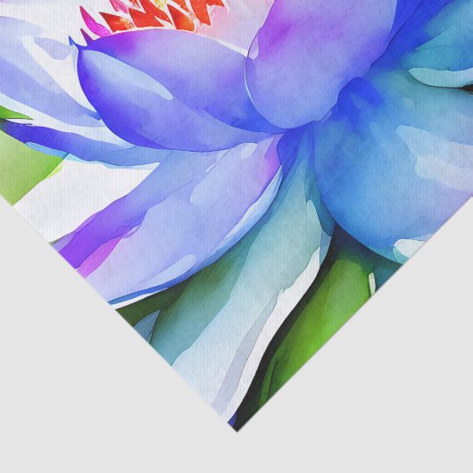 青と白の睡蓮の芸術 薄葉紙 (詳細)