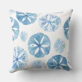 青と白の砂ドル枕。 クッション