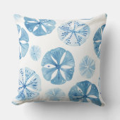 青と白の砂ドル枕。 クッション (正面)