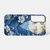 青と白の磁器の電話ケース – 伝統的 Ch Samsung Galaxyケース (裏面横)