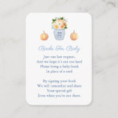 青と白の秋が本の赤ちゃんシャワーを持ってくる エンクロージャーカード (正面)