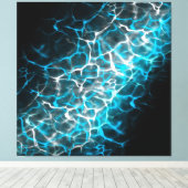 青と白の稲妻水の反射 キャンバスプリント (インサイチュ (ウッドフロア))