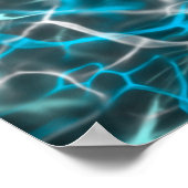 青と白の稲妻水の反射 ポスター (角)