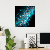 青と白の稲妻水の反射 ポスター (ホームオフィス)