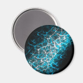 青と白の稲妻水の反射 マグネット (正面/裏面)