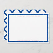 青と白の竹枠の机から ノートカード (正面/裏面)