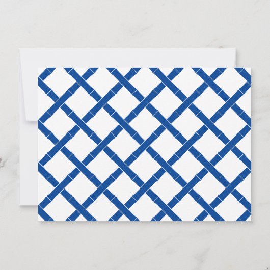 青と白の竹枠の机から ノートカード (裏面)