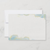 青と白の素朴フローラ結婚の返信カード 出欠カード (裏面)