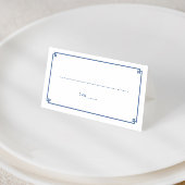 青と白の結婚チャイノイエレガントズリープリント プレイスカード