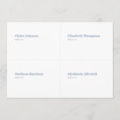 青と白の結婚座席表DIY 招待状 (正面)