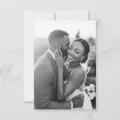 青と白の結婚式フォト セーブ・ザ・デート (裏面)