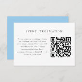 青と白の結婚式招待状挿入カード エンクロージャーカード (正面/裏面)