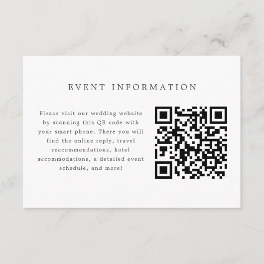 青と白の結婚式招待状挿入カード エンクロージャーカード (正面)