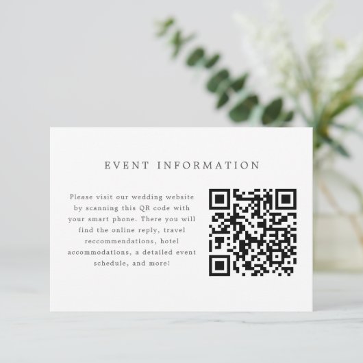 青と白の結婚式招待状挿入カード エンクロージャーカード (スタンド正面)