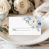 青と白の結婚花 プレイスカード