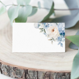 青と白の結婚花 プレイスカード