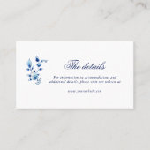 青と白の結婚詳細カード プレイスカード (正面)