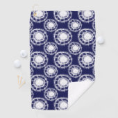 青と白の絞り丸模様 ゴルフタオル (インサイチュ)