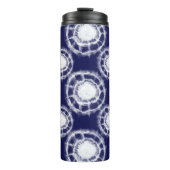 青と白の絞り丸模様 タンブラー (正面)