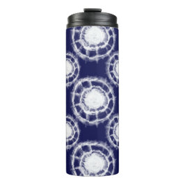 青と白の絞り丸模様 タンブラー