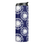 青と白の絞り丸模様 タンブラー (回転左)