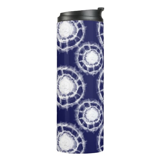 青と白の絞り丸模様 タンブラー (回転左)