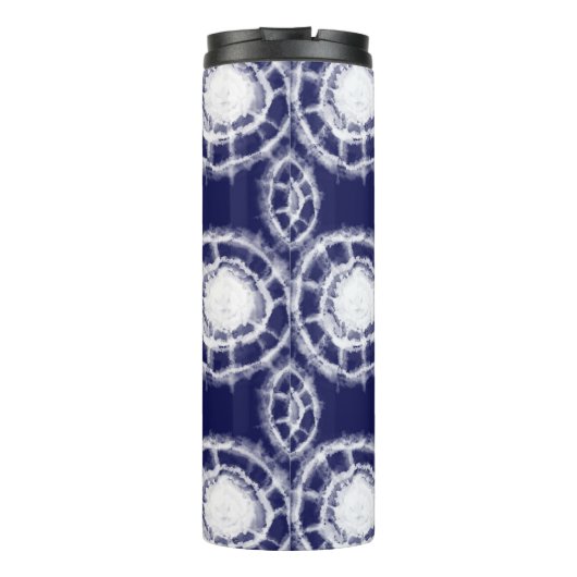 青と白の絞り丸模様 タンブラー (裏面)