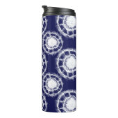 青と白の絞り丸模様 タンブラー (回転右)